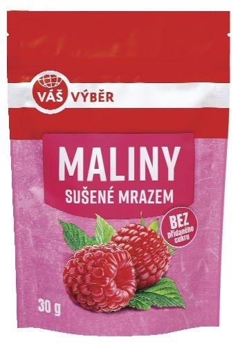 VÁŠ VÝBĚR Maliny sušené mrazem, Broskev, višeň, mango, kiwi sušené mrazem, 30 g