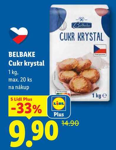 BELBAKE Cukr krystal, 1 kg v akci