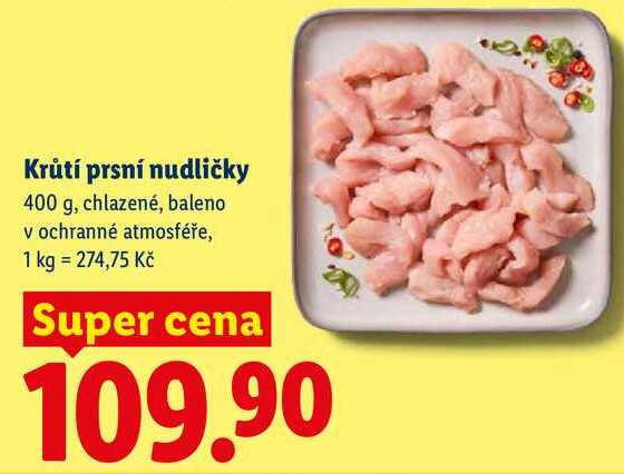 Krůtí prsní nudličky, 400 g, chlazené