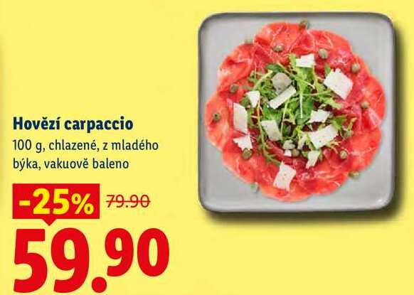 Hovězí carpaccio, 100 g, chlazené