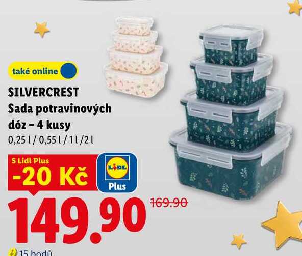 SILVERCREST Sada potravinových dóz - 4 kusy 