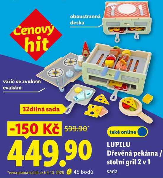 LUPILU Dřevěná pekárna / stolní gril 2 v 1 