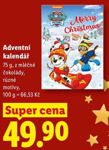 Adventní kalendář, 75 g