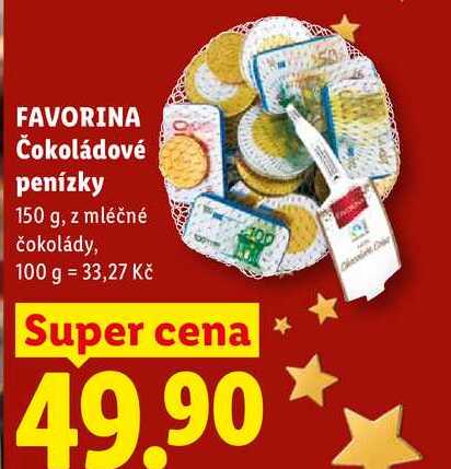 FAVORINA Čokoládové penízky, 150 g 