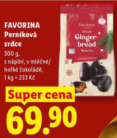 FAVORINA Perníková srdce, 300 g, s náplní