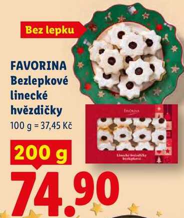 FAVORINA Bezlepkové linecké hvězdičky, 200 g 