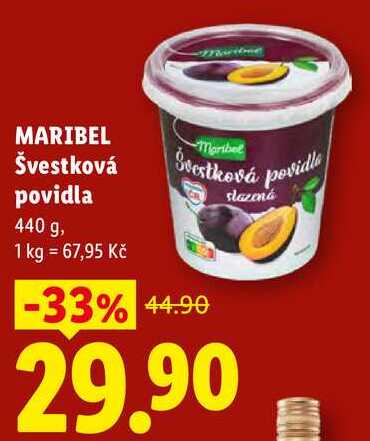 MARIBEL Švestková povidla, 440 g