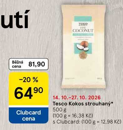 Tesco Kokos strouhaný, 500 g