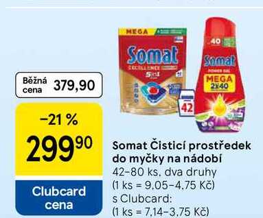 Somat Čisticí prostředek do myčky na nádobí, 42-80 ks 