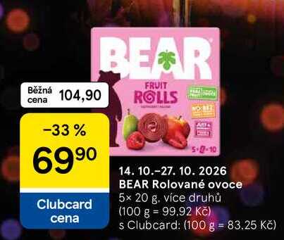 Bear rolované ovoce, 5 x 20 g