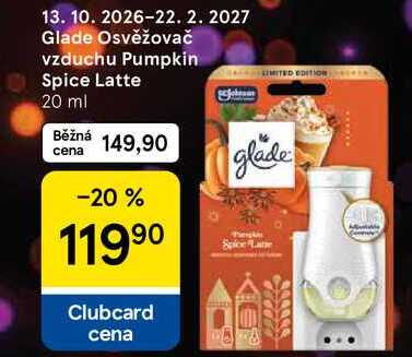Glade Osvěžovač vzduchu Pumpkin Spice Latte, 20 ml  