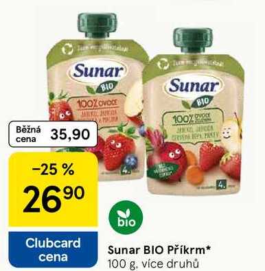 Sunar BIO Příkrm, 100 g, více druhů