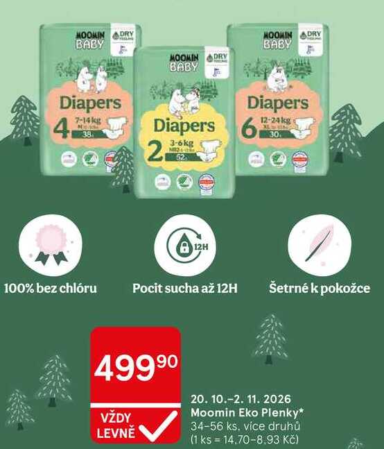 Moomin Eko Plenky, 34-56 ks. více druhů