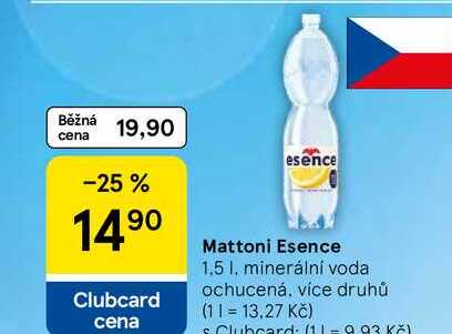 Mattoni Esence, 1,5 l, minerální voda ochucená, více druhů
