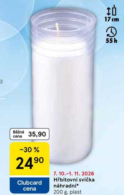 Hřbitovní svíčka náhradní, 200 g