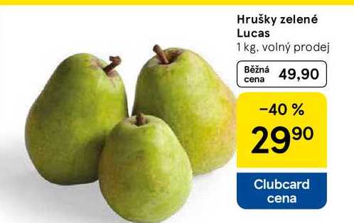 Hrušky zelené Lucas, 1 kg 
