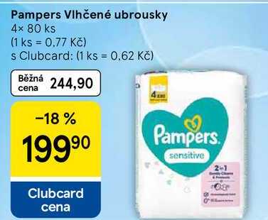 Pampers Vlhčené ubrousky, 4× 80 ks