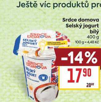 Srdce domova Selský jogurt bílý 400 g