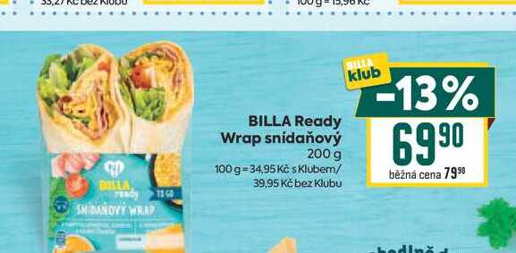 BILLA Ready Wrap snídaňový 200 g 