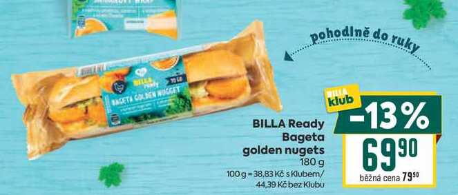 BILLA Ready Bageta golden nugets 180 g