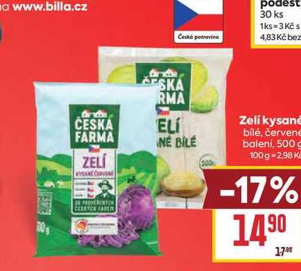 Zeli kysanē bílé, červené balení, 500g