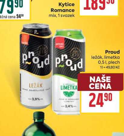 Proud ležák, limetka 0,51, plech