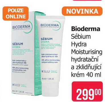 Bioderma Sébium Hydra Moisturising hydratační a zklidňující krém 40 ml