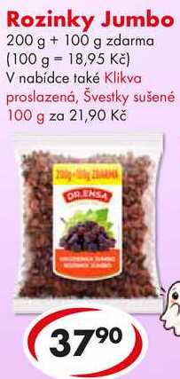 Rozinky Jumbo, 200 g + 100 g zdarma