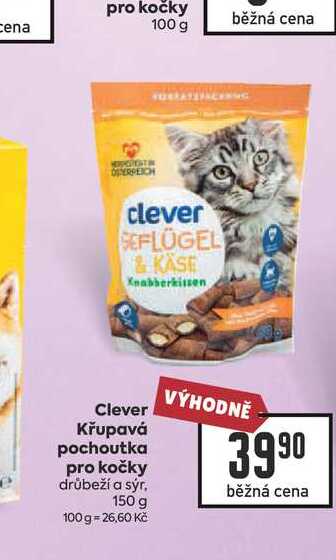 Clever Křupavá pochoutka pro kočky drůbeží a sýr, 150 g