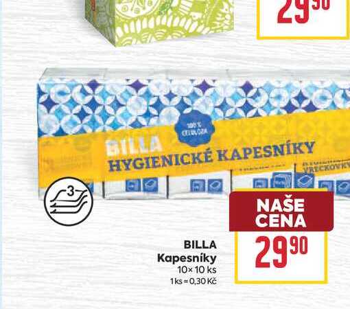 BILLA Kapesníky 10x10 ks