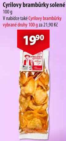 Cyrilovy brambůrky solené, 100 g 
