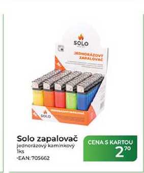 Solo zapalovač jednorázový kamínkový 1ks