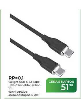 RP=0,1 Solight USB-C 3.1 Kabel USB-C konektor silikon 1m