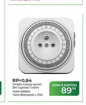 RP=0,84 Solight časový spínač 24h vypínač 1 režim