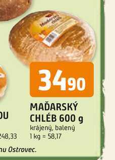 MAĎARSKÝ CHLÉB 600 g krájený, balený 