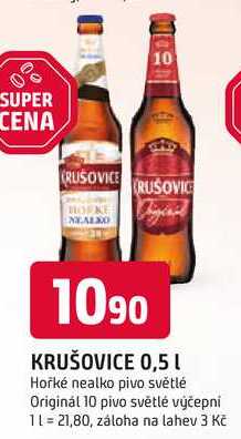KRUŠOVICE 0,5 L Hořké nealko pivo světlé 