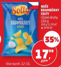 NAŠE BRAMBŮRKY SOLTY různé druhy, 150 g 