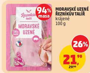 MORAVSKÉ UZENÉ ŘEZNÍKŮV TALÍŘ krájené, 100 g 