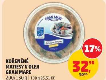 KOŘENĚNÉ MATJESY V OLEJI GRAN MARE, 200/130 g