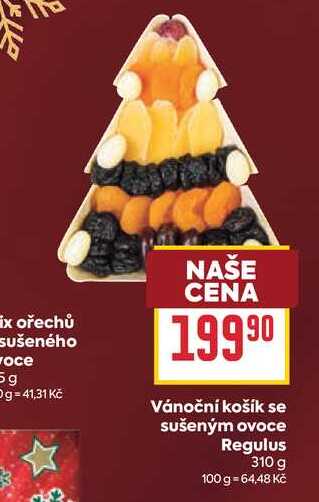Vánoční košík se sušeným ovoce Regulus 310 g 