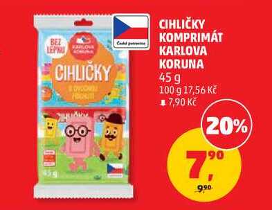 CIHLIČKY KOMPRIMÁT KARLOVA KORUNA, 45 g 