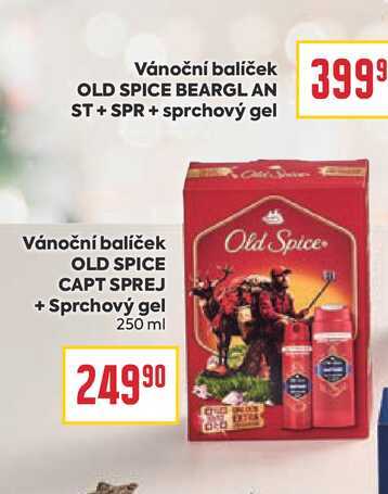 Vánoční balíček OLD SPICE CAPT SPREJ + Sprchový gel 250 ml