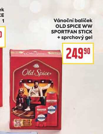 Vánoční balíček OLD SPICE WW SPORTFAN STICK + sprchový gel