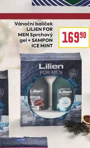 Vánoční balíček LILIEN FOR MEN Sprchový gel + SAMPON ICE MINT