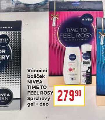 Vánoční balíček NIVEA TIME TO FEEL ROSY Sprchový gel +deo