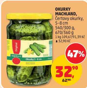 OKURKY MACHLAND, Čertovy okurky, 5-8 cm 540/300 g, 670/360 g