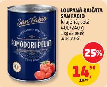 LOUPANÁ RAJČATA SAN FABIO krájená, celá, 400/240 g 