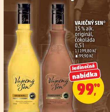 VAJEČNÝ SEN 15% alk. originál, čokoláda, 0,5 l