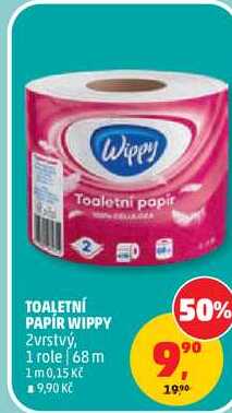 TOALETNÍ PAPÍR WIPPY 2vrstvý, 1 role, 68 m