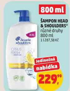 ŠAMPON HEAD & SHOULDERS různé druhy, 800 ml
